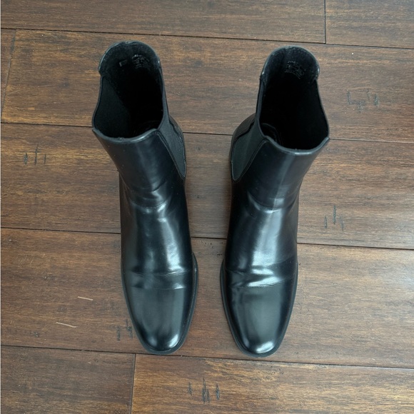 ZARA FLAT ANKLE BOOTS WITH HEEL DETAIL BLACK - Picture 12 of 12